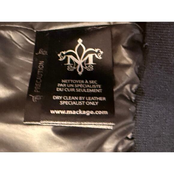 Mackage XS Designer Down Fill Annie Glam Leather Puffer Jacket w/ Fur Hood $1050 - Picture 16 of 16